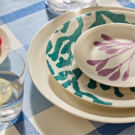 1815 Bright Mixed Pattern Plate 24cm, Set of Four