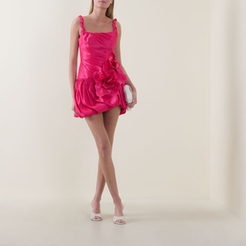Maxey 3D Floral Gathered Mini Dress