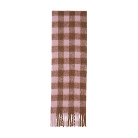 Check Fringed Scarf