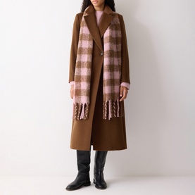 Check Fringed Scarf