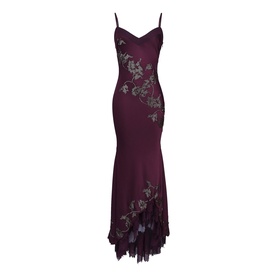 Anastelle Beaded Satin Dress