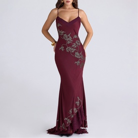 Anastelle Beaded Satin Dress