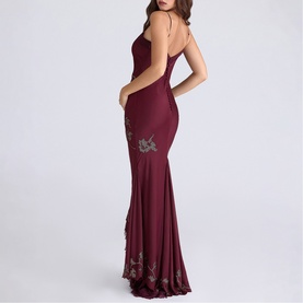 Anastelle Beaded Satin Dress