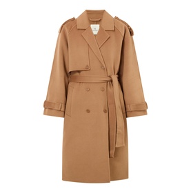 Rickie Maxi Double-Breasted Trench Coat