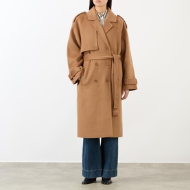 Rickie Maxi Double-Breasted Trench Coat