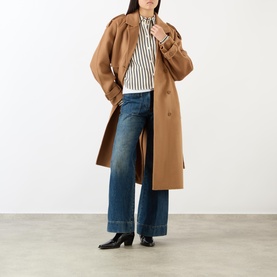 Rickie Maxi Double-Breasted Trench Coat