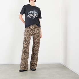 Hugh Leopard Straight Leg Jeans