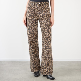 Hugh Leopard Straight Leg Jeans