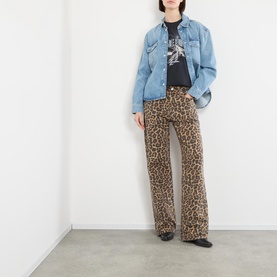 Hugh Leopard Straight Leg Jeans