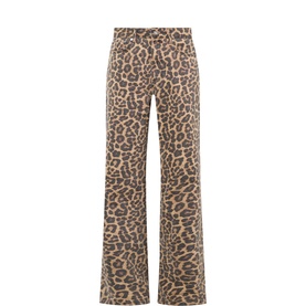 Hugh Leopard Straight Leg Jeans