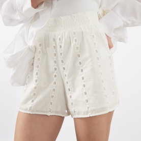 Kam High-Rise Eyelet Shorts