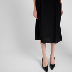 Brushed Leather Slingback Pumps