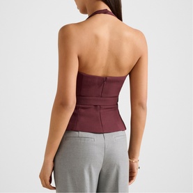 Ellisa Belted Hardware Halter Top