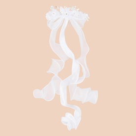 Floral Ribbon Communion Hair Bow