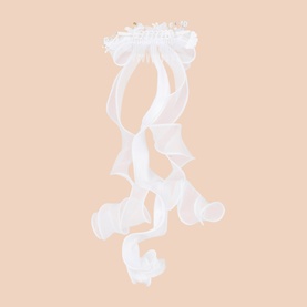 Floral Ribbon Communion Hair Bow