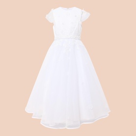 Floral Embroidered Communion Dress
