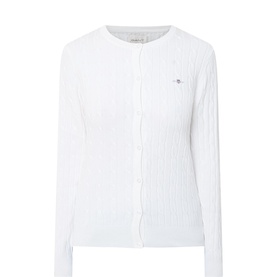 Shield Logo Cable Knit Cardigan