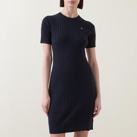 Shield Logo Cable Knit Dress