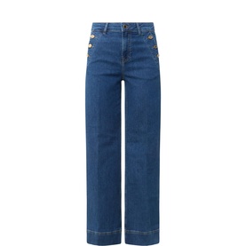 Nautical High-Rise Flared Jeans
