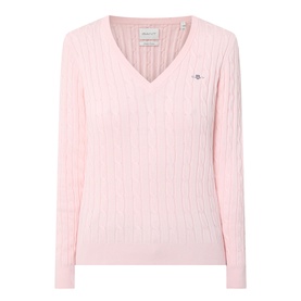 Shield Logo Cable Knit Sweater