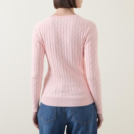 Shield Logo Cable Knit Sweater
