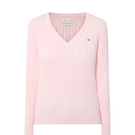 Shield Logo Cable Knit Sweater