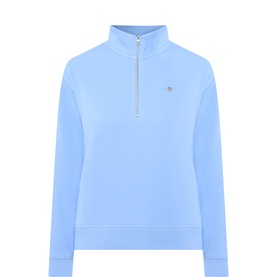 Shield Logo Cable Knit Half Zip Sweatshirt