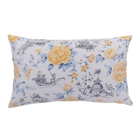 Mandarin Floral Duvet Set Yellow & China Blue