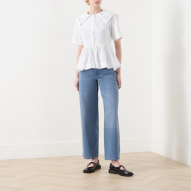 Cyrus Eyelet Peplum Blouse