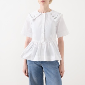 Cyrus Eyelet Peplum Blouse