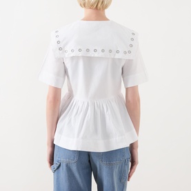 Cyrus Eyelet Peplum Blouse