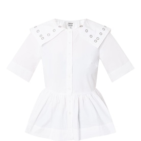 Cyrus Eyelet Peplum Blouse