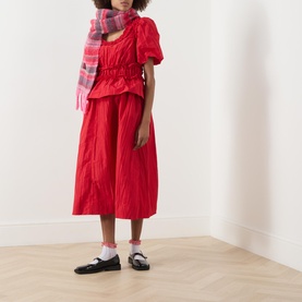 Everly Ruffle Taffeta Blouse