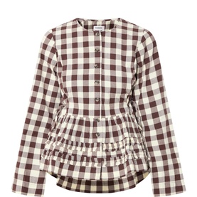 Madison Gingham Tie Blouse