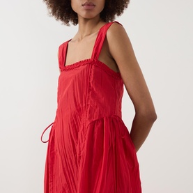 Elina Drawstring Flared Dress