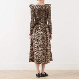Harper Shirred Leopard Print Dress