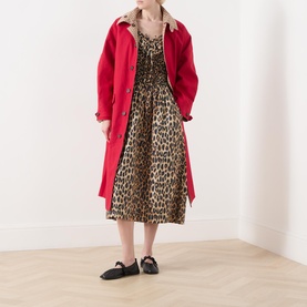Harper Shirred Leopard Print Dress