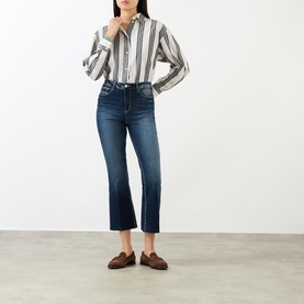 Kendra High-Rise Flared Cropped Jeans