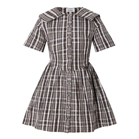 Miley Check Print Mini Shirt Dress