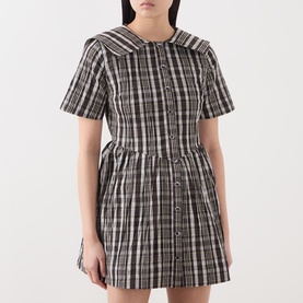 Miley Check Print Mini Shirt Dress
