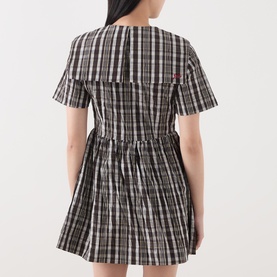 Miley Check Print Mini Shirt Dress