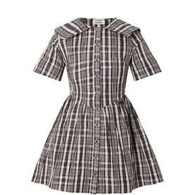 Miley Check Print Mini Shirt Dress