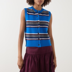 Sofie Striped Knitted Sweater Vest