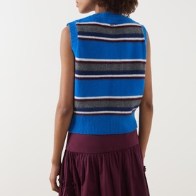 Sofie Striped Knitted Sweater Vest