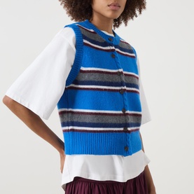 Sofie Striped Knitted Sweater Vest