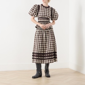 Ava Gingham Ruffle Skirt