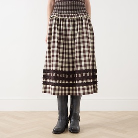 Ava Gingham Ruffle Skirt