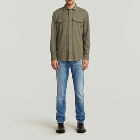 Marine Logo Slim Fit Casual Shirt