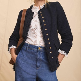 Boucle Single-Breasted Tweed Jacket