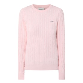 Shield Logo Cable Knit Sweater